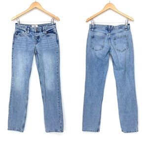 We The Free People Lower Rise Button Fly Lighter Wash Straight Jeans Size 26